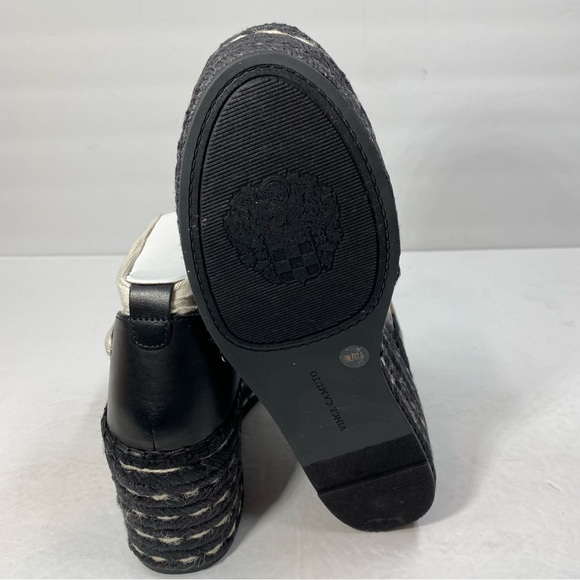 Vince Camuto Women’s Tishea Espadrille Wedge Sandals Black Cream Embroidered NWT - Picture 14 of 14